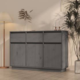 Sideboard aus massivem grauem Kiefernholz, 110 x 34 x 75 cm von vidaXL, Sideboards - Ref: Foro24-813816, Preis: 130,99 €, Rab...