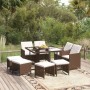 Garden dining set 9 pieces and brown synthetic rattan cushions by vidaXL, Garden sets - Ref: Foro24-3095514, Price: 421,82 €,...