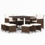 Garden dining set 9 pieces and brown synthetic rattan cushions by vidaXL, Garden sets - Ref: Foro24-3095514, Price: 421,82 €,...