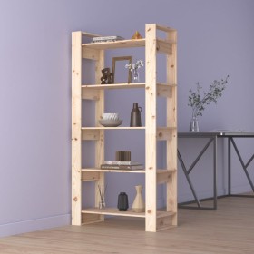 Estantería/divisor de espacios madera maciza 80x35x160 cm de vidaXL, Librerías y estanterías - Ref: Foro24-813909, Precio: 89...