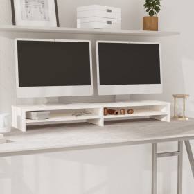 Solid white pine wood monitor stand 100x24x13 cm by vidaXL, TV Furniture - Ref: Foro24-813920, Price: 32,50 €, Discount: %