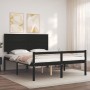 Estructura de cama con cabecero madera maciza negro 160x200 cm de vidaXL, Camas y somieres - Ref: Foro24-3195495, Precio: 167...