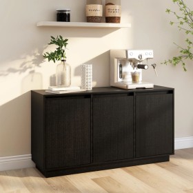 Solid black pine wood sideboard 111x34x60 cm by vidaXL, Sideboards - Ref: Foro24-813813, Price: 116,99 €, Discount: %