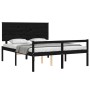 Estructura de cama con cabecero madera maciza negro 160x200 cm de vidaXL, Camas y somieres - Ref: Foro24-3195495, Precio: 167...