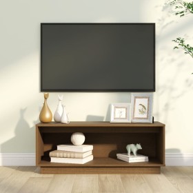 Honey brown solid pine wood TV cabinet 90x35x35 cm by vidaXL, TV Furniture - Ref: Foro24-813832, Price: 39,95 €, Discount: %