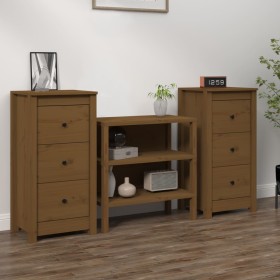 Sideboards 2 units solid pine wood honey brown 40x35x80 cm by vidaXL, Sideboards - Ref: Foro24-813746, Price: 100,22 €, Disco...