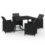 Set comedor de jardín 5 pzas con cojines ratán sintético negro de vidaXL, Conjuntos de jardín - Ref: Foro24-3095504, Precio: ...