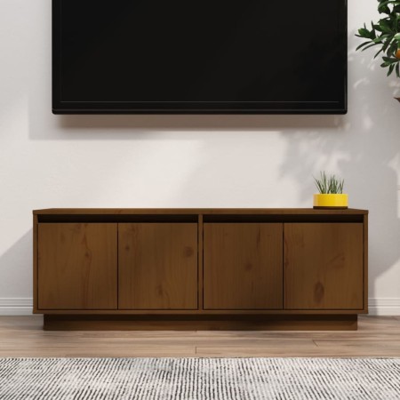 Mueble de TV madera maciza de pino marrón miel 110x34x40 cm de vidaXL, Muebles TV - Ref: Foro24-813852, Precio: 74,34 €, Desc...