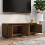 Mueble de TV madera maciza de pino marrón miel 110x34x40 cm de vidaXL, Muebles TV - Ref: Foro24-813852, Precio: 74,34 €, Desc...