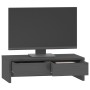 Soporte de monitor madera maciza de pino gris 50x27x15 cm de vidaXL, Bases y elevadores para ordenadores - Ref: Foro24-813956...