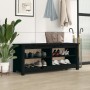 Solid black pine wood shoe bench 110x38x45.5 cm by vidaXL, Shoe racks and shoe organizers - Ref: Foro24-813778, Price: 66,03 ...