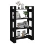 Black pine wood shelving/space divider 80x35x125 cm by vidaXL, Bookcases and shelves - Ref: Foro24-813908, Price: 79,11 €, Di...