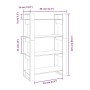 Estantería/divisor de espacios madera maciza pino 80x35x125 cm de vidaXL, Librerías y estanterías - Ref: Foro24-813904, Preci...