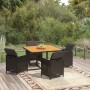 Set comedor de jardín 5 pzas con cojines ratán sintético negro de vidaXL, Conjuntos de jardín - Ref: Foro24-3095519, Precio: ...