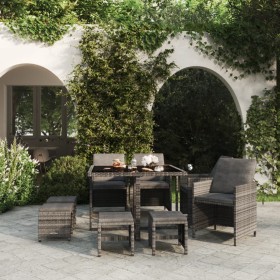 Garden dining set 9 pieces and gray synthetic rattan cushions by vidaXL, Garden sets - Ref: Foro24-3095511, Price: 474,37 €, ...