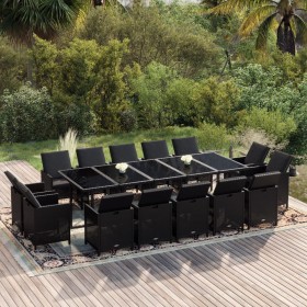 Garden dining set 15 pieces and black synthetic rattan cushions by vidaXL, Garden sets - Ref: Foro24-3095587, Price: 1,00 €, ...