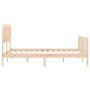 Bed frame with solid wood headboard 140x190 cm by vidaXL, Beds and slatted bases - Ref: Foro24-3193446, Price: 119,99 €, Disc...