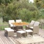 Set comedor de jardín 9 pzas con cojines ratán sintético beige de vidaXL, Conjuntos de jardín - Ref: Foro24-3095529, Precio: ...