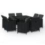 Set de comedor de jardín 9 pzas y cojines ratán sintético negro de vidaXL, Conjuntos de jardín - Ref: Foro24-3095506, Precio:...