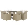 Set comedor de jardín 9 pzas con cojines ratán sintético beige de vidaXL, Conjuntos de jardín - Ref: Foro24-3095516, Precio: ...