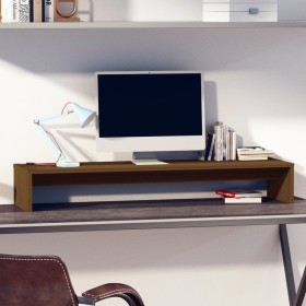 Monitor stand solid honey brown pine wood 100x27x15 cm by vidaXL, TV Furniture - Ref: Foro24-813932, Price: 34,99 €, Discount: %