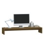 Soporte de monitor madera maciza pino marrón miel 100x27x15 cm de vidaXL, Muebles TV - Ref: Foro24-813932, Precio: 34,98 €, D...