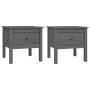 Side table 2 units solid pine wood gray 50x50x49 cm by vidaXL, Side tables - Ref: Foro24-813799, Price: 60,16 €, Discount: %