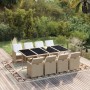 9-teiliges Garten-Essset mit beigen Kissen aus synthetischem Rattan von vidaXL, Gartensets - Ref: Foro24-3095569, Preis: 861,...