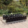 17-teiliges Gartenmöbel-Set mit schwarzen synthetischen Rattankissen von vidaXL, Gartensets - Ref: Foro24-3095666, Preis: 1,0...