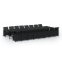 Set de muebles jardín 17 pzas con cojines ratán sintético negro de vidaXL, Conjuntos de jardín - Ref: Foro24-3095666, Precio:...