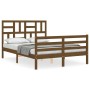 Estructura cama cabecero madera maciza marrón miel 120x200 cm de vidaXL, Camas y somieres - Ref: Foro24-3194894, Precio: 138,...