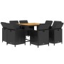 Set de comedor de jardín 9 pzas y cojines ratán sintético negro de vidaXL, Conjuntos de jardín - Ref: Foro24-3095521, Precio:...