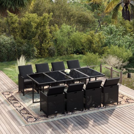 9-piece garden dining set and black synthetic rattan cushions by vidaXL, Garden sets - Ref: Foro24-3095558, Price: 826,05 €, ...