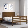 Honey brown solid wood bed frame and headboard 120x200 cm by vidaXL, Beds and slatted bases - Ref: Foro24-3195024, Price: 145...