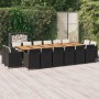 17-piece garden dining set with black synthetic rattan cushions by vidaXL, Garden sets - Ref: Foro24-3095628, Price: 1,00 €, ...