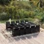 Set de comedor jardín 11 pzas con cojines ratán sintético negro de vidaXL, Conjuntos de jardín - Ref: Foro24-3095585, Precio:...