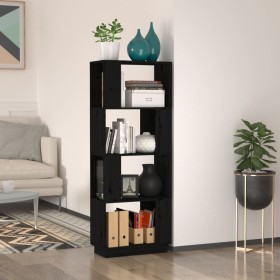 Black pine wood shelving/space divider 51x25x132 cm by vidaXL, Bookcases and shelves - Ref: Foro24-814043, Price: 43,92 €, Di...