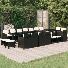 Garden dining set 19 pieces with black synthetic rattan cushions by vidaXL, Garden sets - Ref: Foro24-3095642, Price: 1,00 €,...