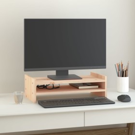 Soporte para monitor madera maciza de pino 50x27x15 cm de vidaXL, Bases y elevadores para ordenadores - Ref: Foro24-814019, P...