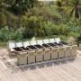 17-teiliges Garten-Essset mit beigen Kissen aus synthetischem Rattan von vidaXL, Gartensets - Ref: Foro24-3095677, Preis: 1,0...