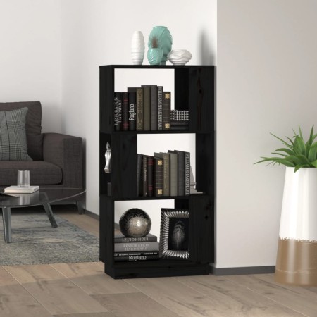 Shelf / space divider made of black pine wood 51x25x101 cm by vidaXL, Bookcases and shelves - Ref: Foro24-814038, Price: 44,5...