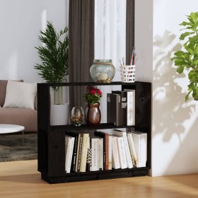 Estantería/divisor de espacios madera de pino negro 80x25x70 cm de vidaXL, Librerías y estanterías - Ref: Foro24-814053, Prec...