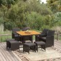 9-teiliges Garten-Essset und schwarze Kissen aus synthetischem Rattan von vidaXL, Gartensets - Ref: Foro24-3095523, Preis: 42...