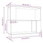 Gray pine wood shelf/space divider 80x25x70 cm by vidaXL, Bookcases and shelves - Ref: Foro24-814051, Price: 53,20 €, Discoun...