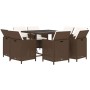 Garden dining set 9 pieces and brown synthetic rattan cushions by vidaXL, Garden sets - Ref: Foro24-3095513, Price: 522,99 €,...