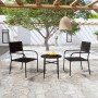 3-Piece Black Synthetic Rattan Garden Dining Set by vidaXL, Garden sets - Ref: Foro24-3098033, Price: 110,99 €, Discount: %