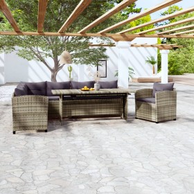 3-piece garden furniture set with gray synthetic rattan cushions by vidaXL, Garden sets - Ref: Foro24-3098168, Price: 833,29 ...