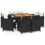 Set de comedor de jardín 9 pzas y cojines ratán sintético negro de vidaXL, Conjuntos de jardín - Ref: Foro24-3095520, Precio:...