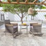 Garten Esstischgarnitur 3 Stück Kunststoff Rattan grau von vidaXL, Gartensets - Ref: Foro24-3098026, Preis: 160,17 €, Rabatt: %