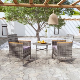 3-piece synthetic rattan gray garden dining set by vidaXL, Garden sets - Ref: Foro24-3098026, Price: 151,77 €, Discount: %